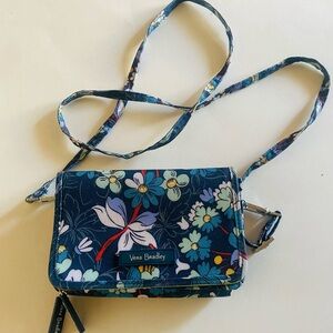Vera Bradley Wallet Crossbody Bag  Pattern Floral Bursts 5 Piece Bundle
